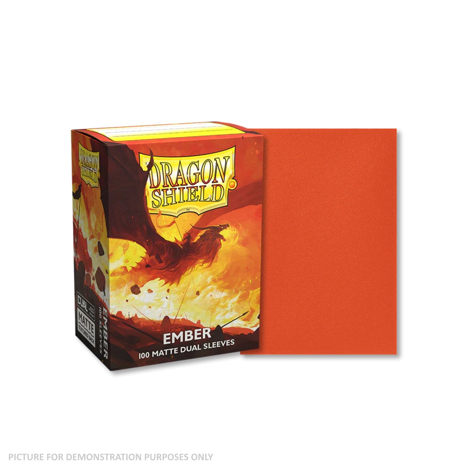 Dragon Shield 100 Standard Size Card DUEL Sleeves - Matte Ember